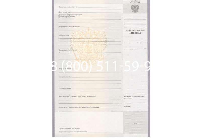 Купить Академическая справка образца 2010-2011 год для колледжа в Воронеже Купить Академическая справка образца 2010-2011 год для колледжа в Воронеже
